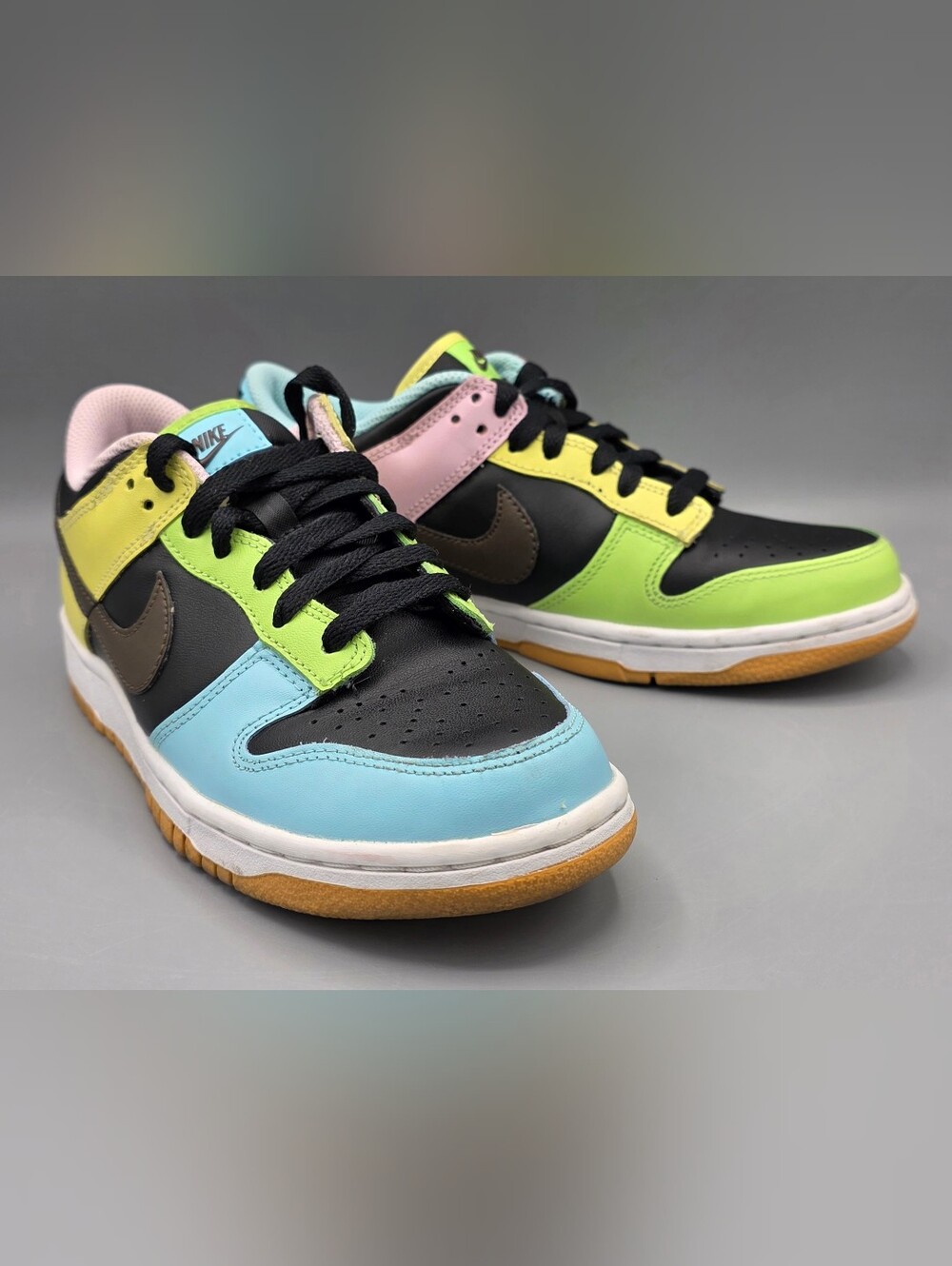 Nike Air Dunk Low SE GS Free99 Black Multi-color Sneakers Y6 W7.5 CZ2496-001